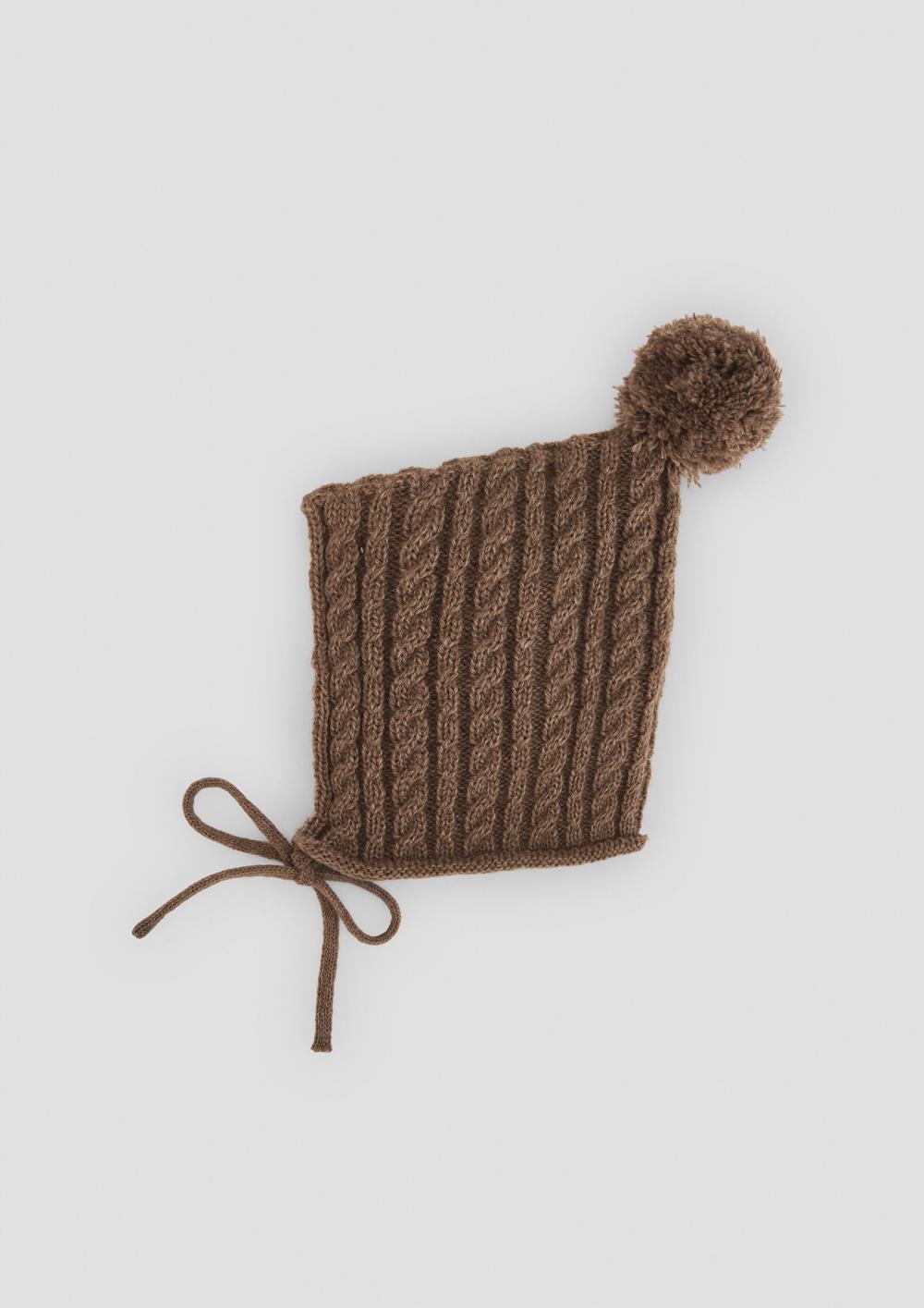 Mod.67.3 Brown knitted gnome-style bonnet | AW26.27 Mod.67.3 Brown knitted gnome-style bonnet