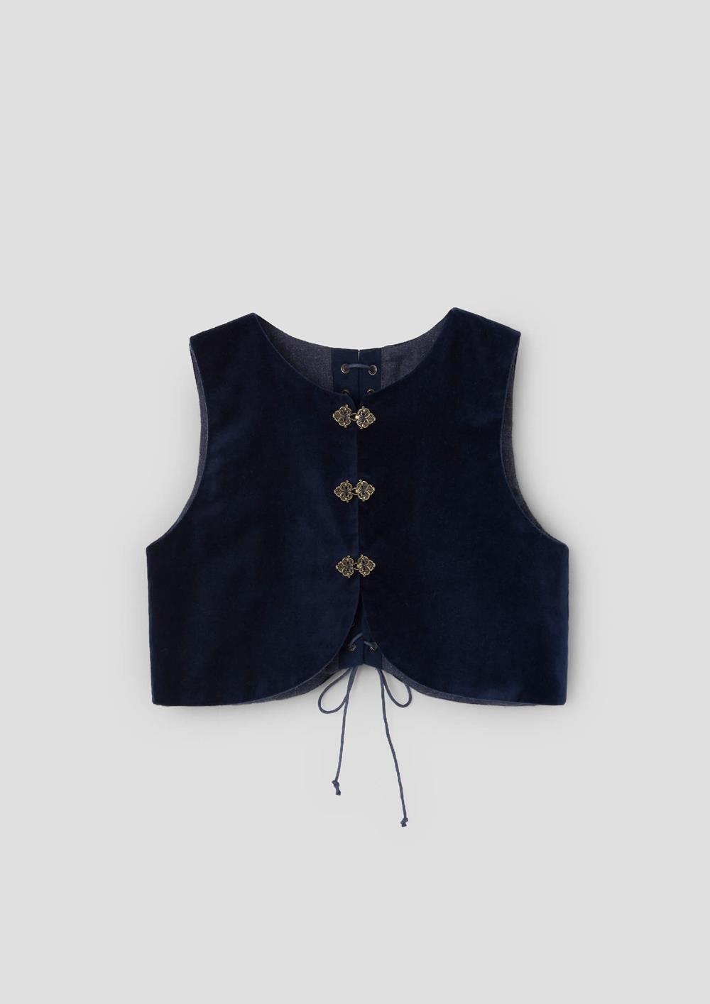 Mod.106.3 Special navy blue velvet waistcoat | AW26.27 Mod.106.3 Special navy blue velvet waistcoat