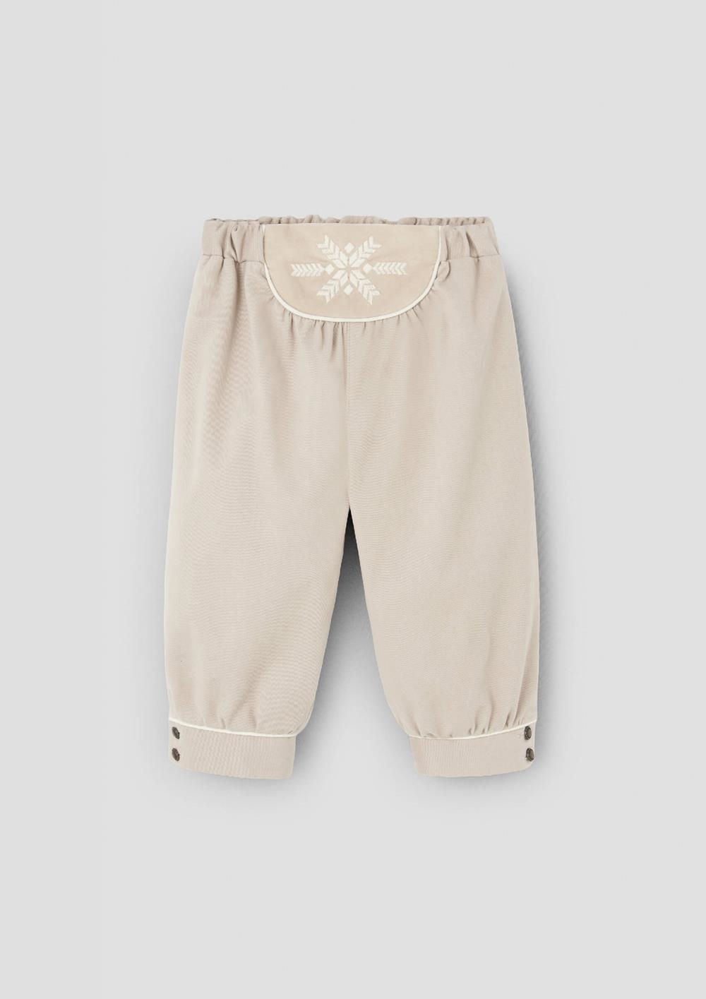 Mod.107.1 Beige embroidered yoke trousers | AW26.27 Mod.107.1 Beige embroidered yoke trousers