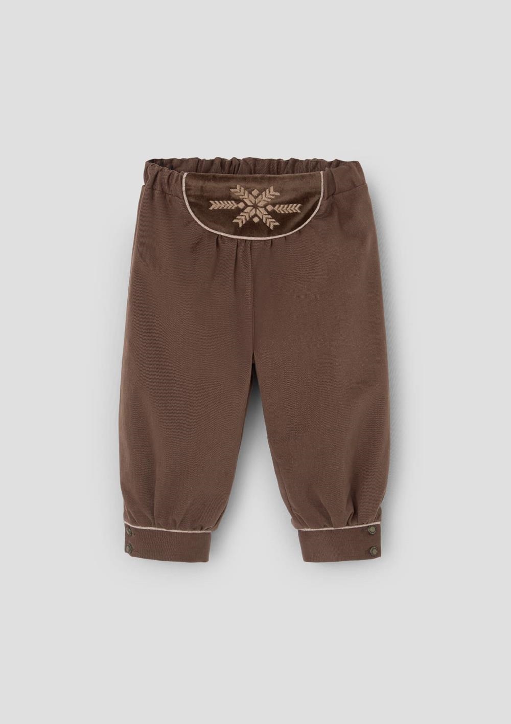 Mod.107.2 Brown embroidered yoke trousers | AW26.27 Mod.107.2 Brown embroidered yoke trousers