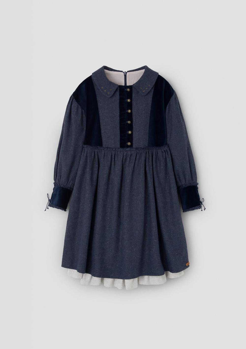 Mod.103.3 Peter Pan collar dress, navy blue | AW26.27 Mod.103.3 Peter Pan collar dress, navy blue