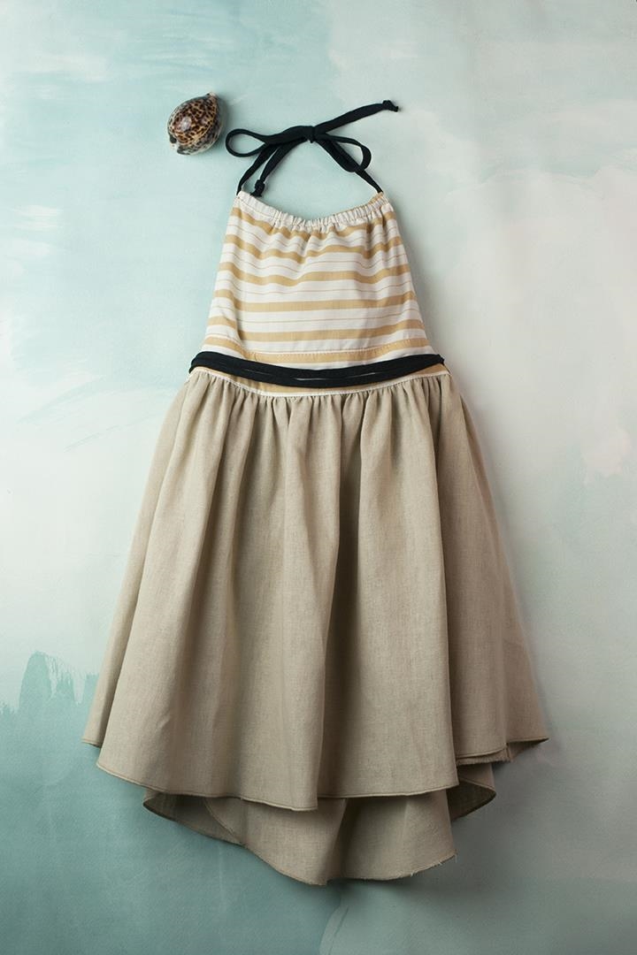 Mod.21.1 Reversible beige dress with bib | SS018-Mod.21.1 Reversible beige dress with bib | 1