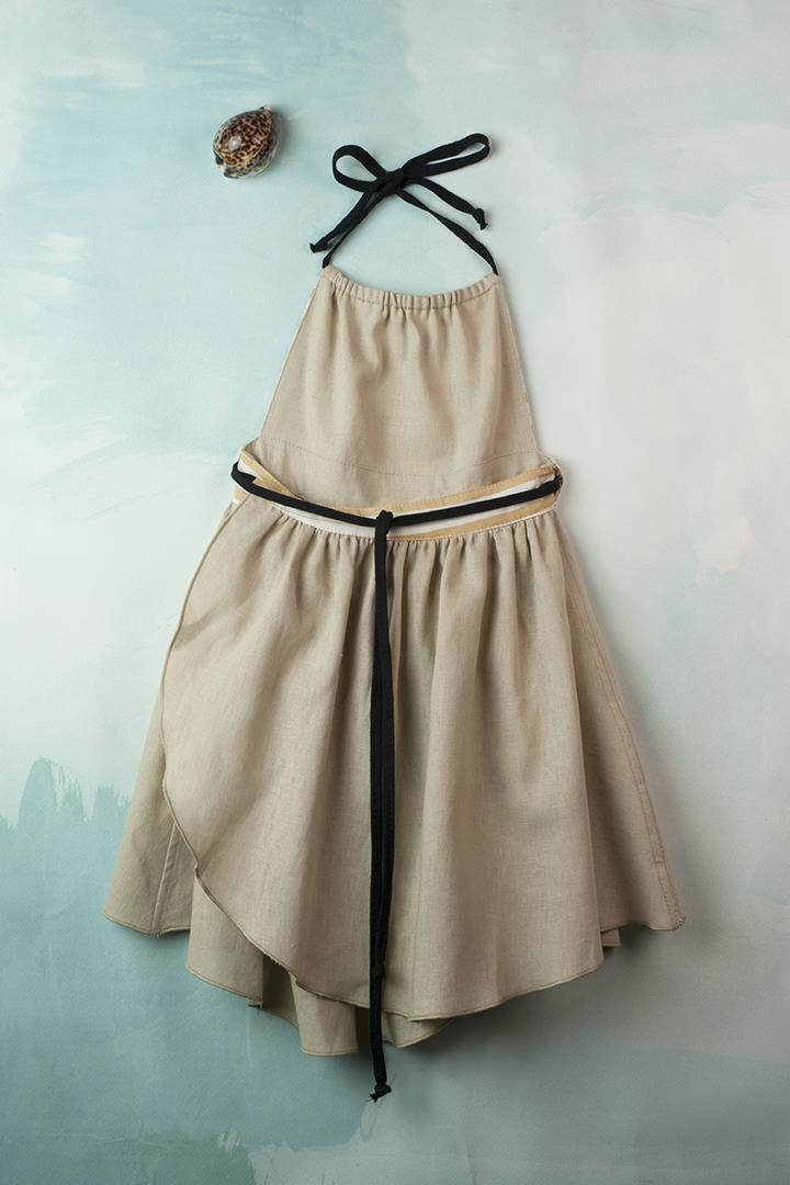 Mod.21.1 Reversible beige dress with bib | SS018-Mod.21.1 Reversible beige dress with bib | 1